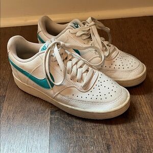 Nike White and Turquoise Athletic Shoes